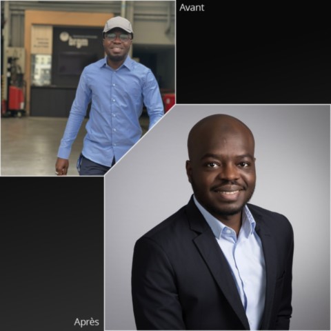 Avant-après d'une photo pour LinkedIn et réseaux