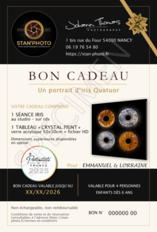 Bon cadeau séance photo d'iris