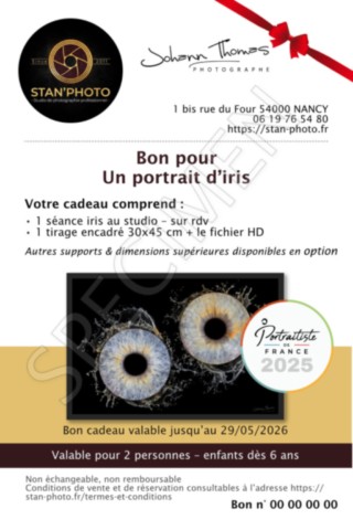 Bon cadeau séance photo d'iris