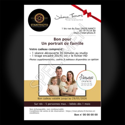 Bon cadeau séance photo à offrir