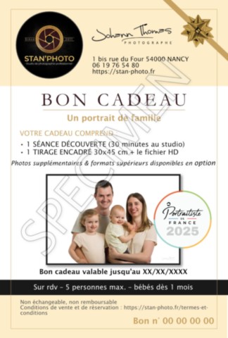 Bon cadeau séance photo famille