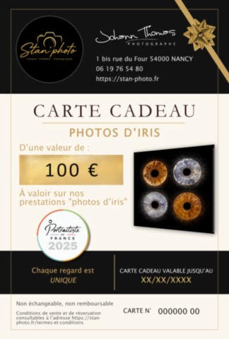 Bon cadeau séance photo d'iris