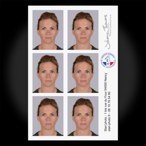 Planche de photos d'identité conformes pour passeport