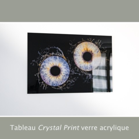 Tableau verre acrylique iris "Crystal print" - portrait d'iris